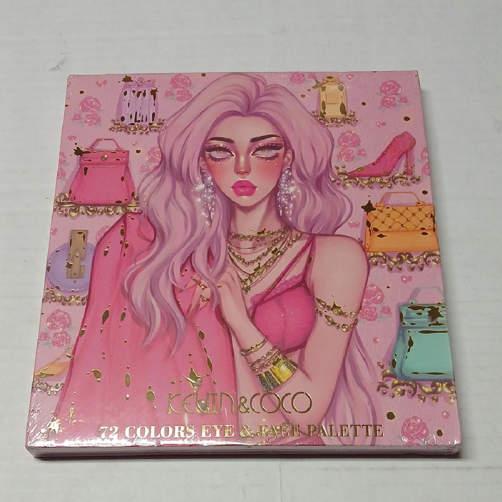 Kevin & Coco 72 Colors Eye & Face Palette Eyeshadow Blush Make-Up Cosmetics Set